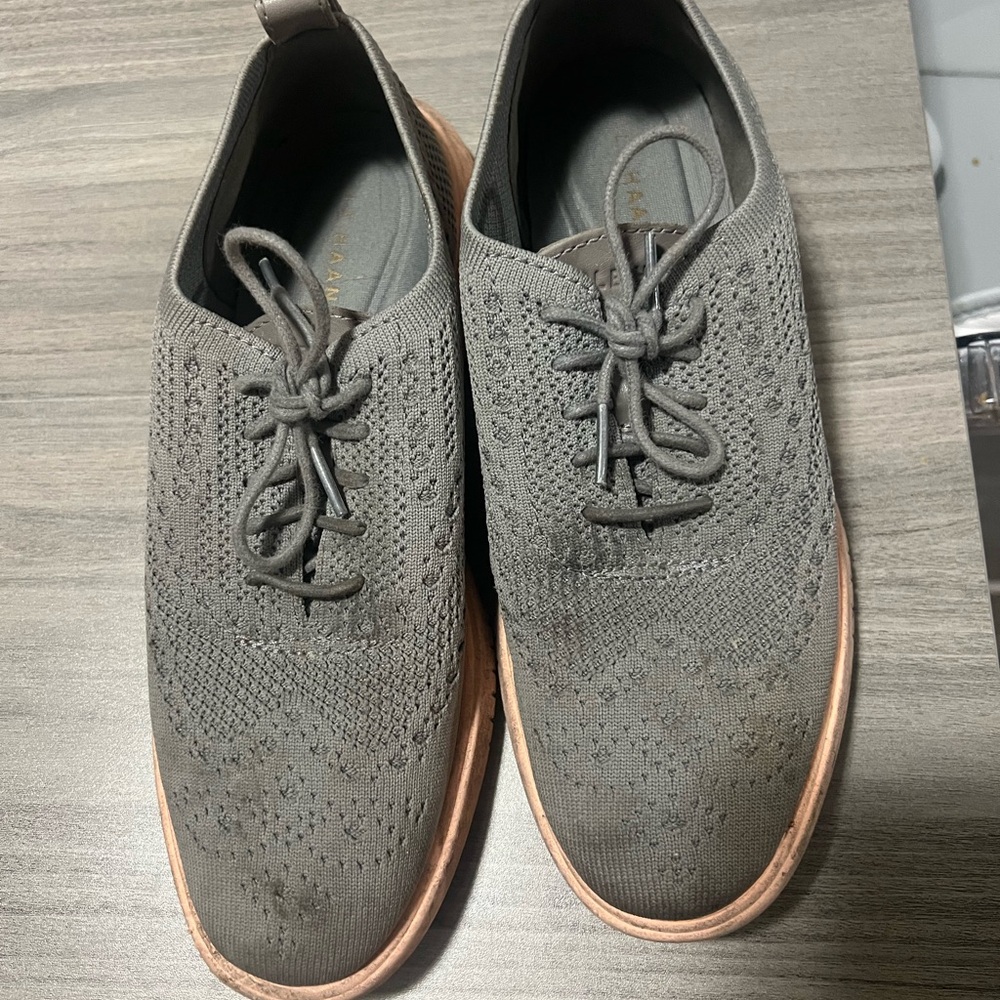 Cole Haan Women's Gray Knit Loafers
